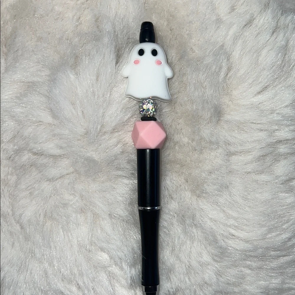 Cute Ghost Pen with Pink Accent